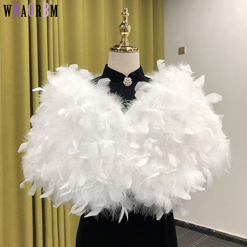Turkey Women Fashion - ผ้าคลุมไหล่สตรี ผ้าคลุมขนสัตว์แท้ เหมาะสำหรับงานแต่งงาน งานปาร์ตี้ และชุดแฟนซี จับคู่กับผ้าคลุมขนไก่งวง