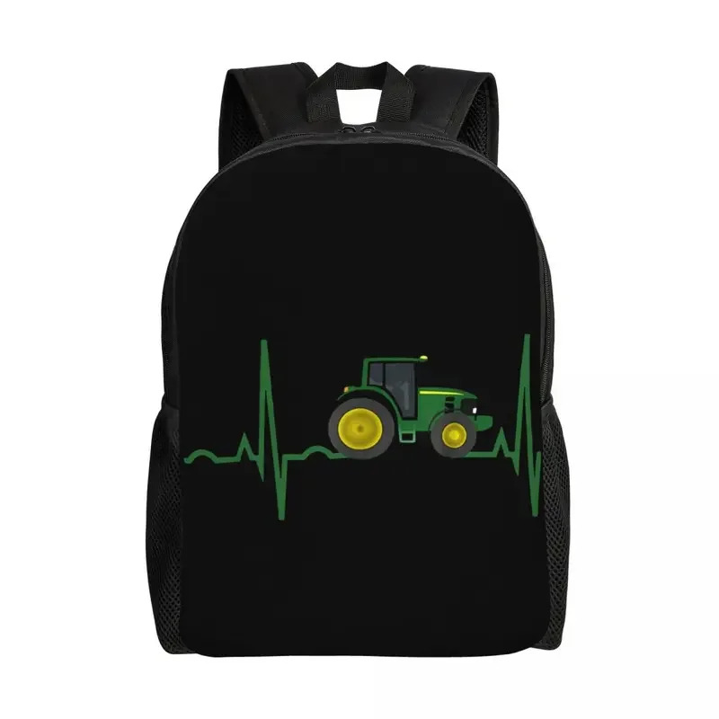 Women Fashion Jackets - กระเป๋าเป้สะพายหลังแล็ปท็อป Tractor Heartbeat สำหรับผู้หญิงผู้ชาย แฟชั่น กระเป๋าใส่หนังสือสำหรับนักเรียนนักศึกษา