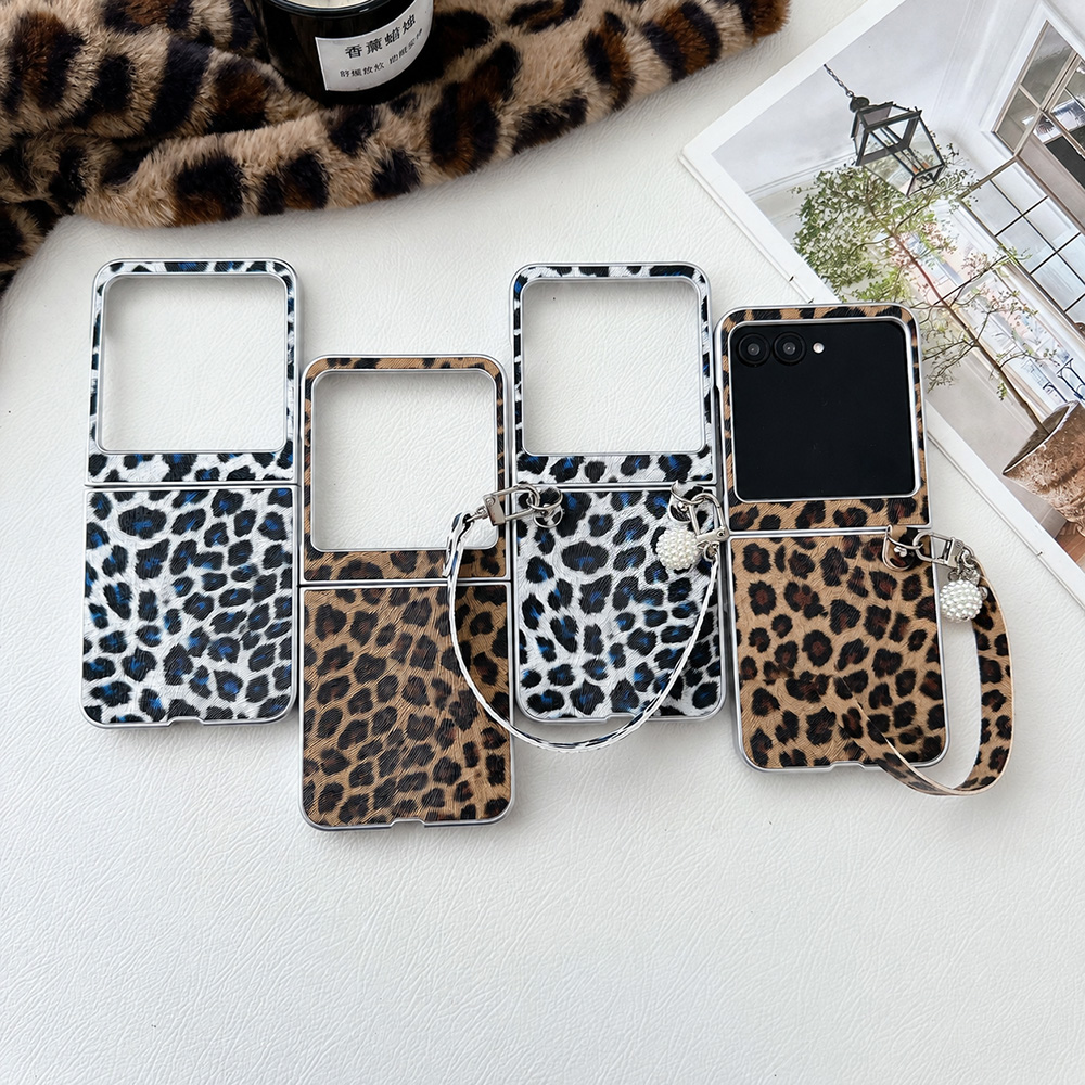 Women'S Fashion Line - เคสโทรศัพท์พับลายเสือดาวสำหรับโมโตโรล่า ราซ 60 50 อัลตร้าพร้อมสายรัดข้อมือแบบถอดได้ฝาครอบกันกระแทกป้องกันการตกกระแทก