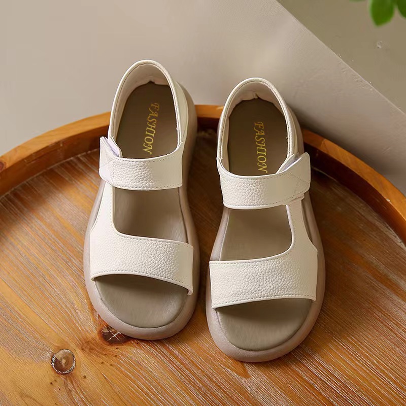 Women'S Fashion Website - เว็บไซต์อย่างเป็นทางการคุณภาพสูงแบนลื่นรองเท้าชายหาดนุ่มแฟชั่นเปิดนิ้วเท้า Velcro รองเท้าแตะแพลตฟอร์มใหม่ผู้หญิง Designer รองเท้าแตะ
