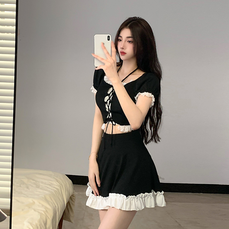 Women'S Fashion Suit - ชุดว่ายน้ำสองชิ้นสไตล์อินสตาแกรมสำหรับผู้หญิง ชุดว่ายน้ำสำหรับแช่น้ำพุร้อน ช่วยกระชับสัดส่วน ควบคุมหน้าท้อง แฟชั่นชุดชายหาด