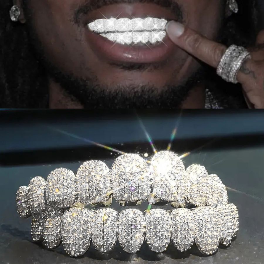 Women'S Fashion Visor - RACHELZ ฮิปฮอป 10/10 ชุดฟันปลอมแบบ Iced Out