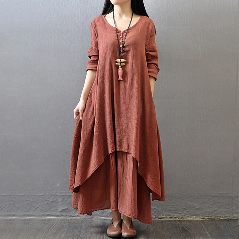 Women Fashion Kurti - ชุดเดรสยาวสไตล์อินเดียสำหรับผู้หญิงชุดเดรสแม็กซี่แขนยาวสไตล์โบฮีเมียนสไตล์วินเทจ