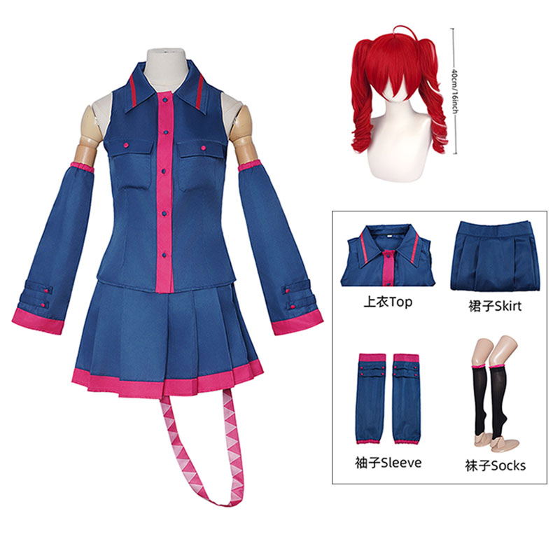 Women'S Fashion Korea - อะนิเมะคาซานะ เตโตะคอสเพลย์แฟชั่นชุดเครื่องแต่งกายวิกผม Vtuber Teto ชุดสูทสีฟ้าสำหรับผู้หญิงปาร์ตี้ฮาโลวีนสูตรชุดยูนิฟอร์ม