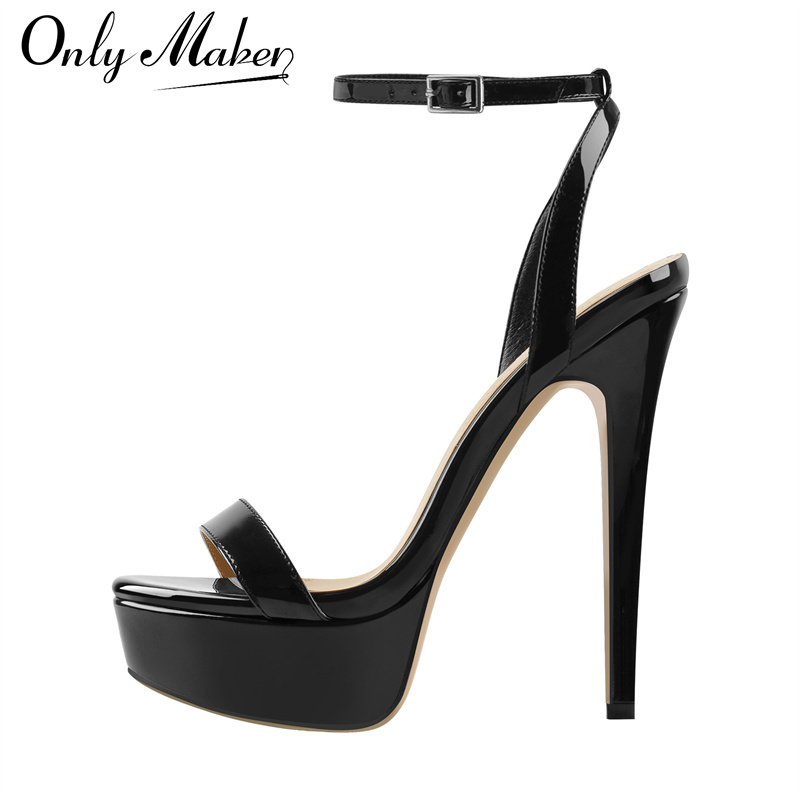 Women'S Fashion Line - รองเท้าส้นสูงแบบส้นเข็มสำหรับผู้หญิง ยี่ห้อ Onlymaker ปลายเปิด สายรัดข้อเท้า ดีไซน์เซ็กซี่