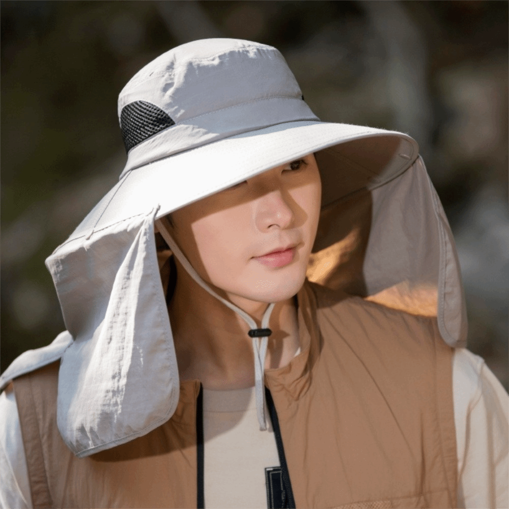 Women'S Fashion Visor - หมวกแฟชั่นผ้าสำหรับผู้ชาย ปีกกว้าง ผ้าคลุมถอดได้ หมวกกันแดดสำหรับผู้หญิง พร้อมสายคล้องคอ ป้องกันแสงแดด