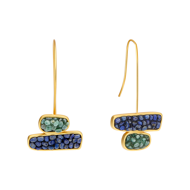Women'S Fashion Website - IVOG หรูหรา Semi-Precious หินต่างหูผู้หญิงทองเหลืองแขวนต่างหูแฟชั่นเครื่องประดับของขวัญ PARTY เว็บไซต์อย่างเป็นทางการ