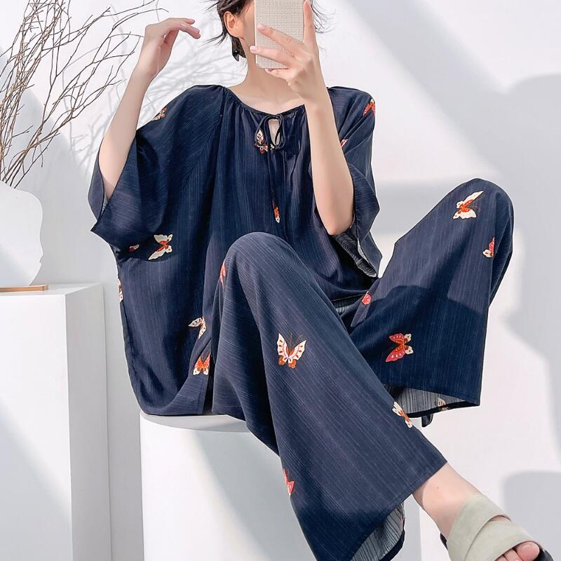 Women'S Fashion Spring Summer 2026 - ชุดนอนผู้หญิงสุดฮิตประจำฤดูใบไม้ผลิ-ฤดูร้อนปี 2026 ดีไซน์ใหม่ ใส่สบาย ลายพิมพ์แฟชั่น กางเกงขายาวทรงหลวม