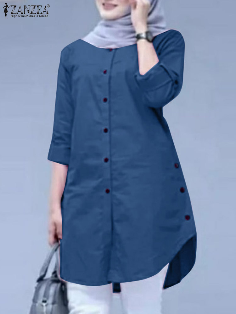 Turkey Women Fashion - เสื้อเชิ้ตแฟชั่นสปริง ZANZEA ปี 2026 สำหรับผู้หญิง คอทรงโอ