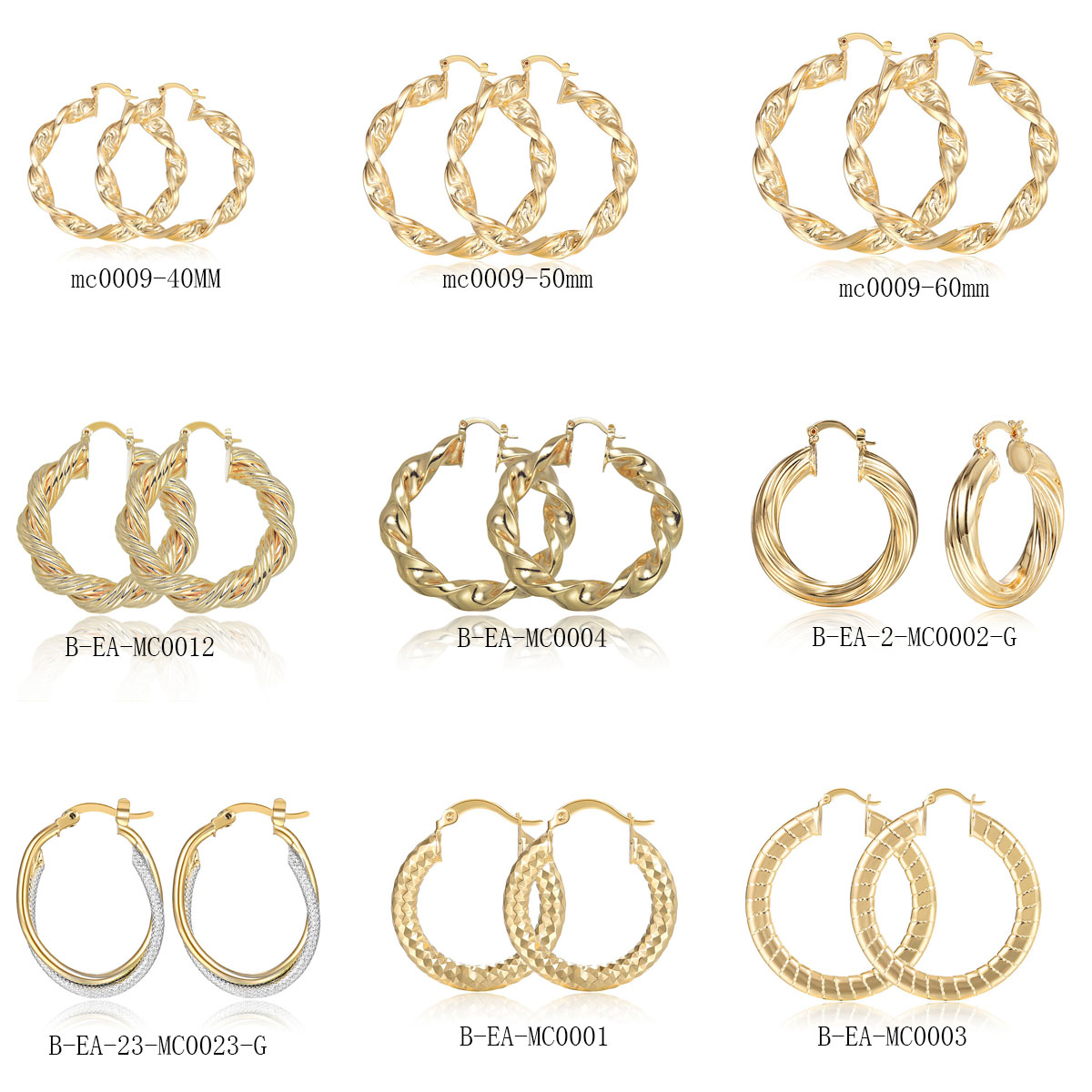Women'S Fashion Website - 9คู่18K ห่วงทองแดงกลมต่างหูอย่างเป็นทางการ-เว็บไซต์เครื่องประดับแฟชั่นสำหรับผู้หญิงของขวัญงานแต่งงาน
