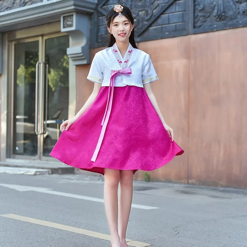Women'S Fashion Korea - 2026 2024 ชุดฮันบกผู้หญิงแฟชั่นเกาหลีแบบดั้งเดิมฤดูร้อนย้อนยุคคอร์ทเสื้อผ้าการแสดงบนเวทีโบราณคอส XNKXR