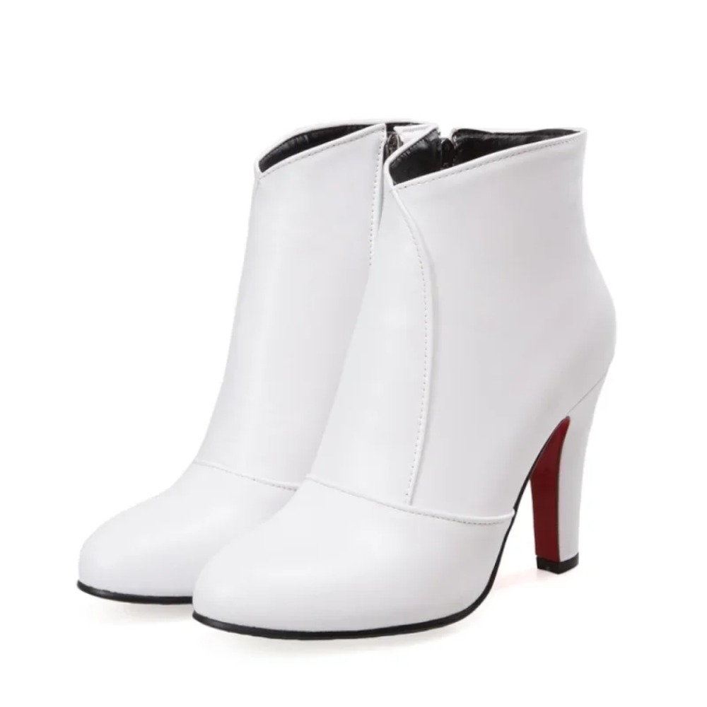Women'S Fashion Riding Boots - รองเท้าบูทข้อเท้าทรงกลมสำหรับผู้หญิง รองเท้าส้นสูงสีดำเรียบง่ายทันสมัย เหมาะสำหรับงานปาร์ตี้ งานแต่งงาน รองเท้าบูทสั้น ไซส์ใหญ่ที่สุด