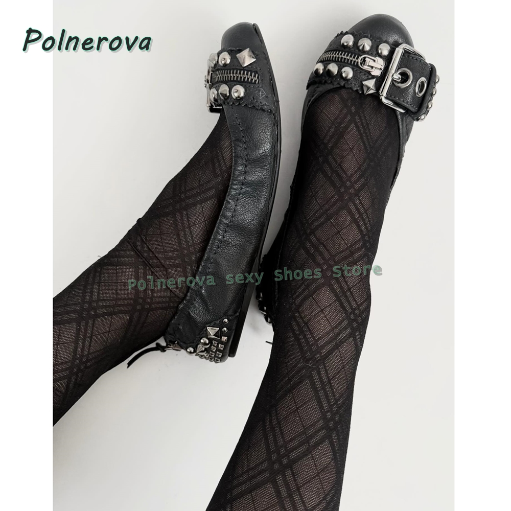 Women'S Fashion Spring Summer 2026 - รองเท้าส้นเตี้ยแบบมีซิปประดับตกแต่ง รุ่น Mary Jane หัวแหลม พร้อมหัวเข็มขัดแบบ