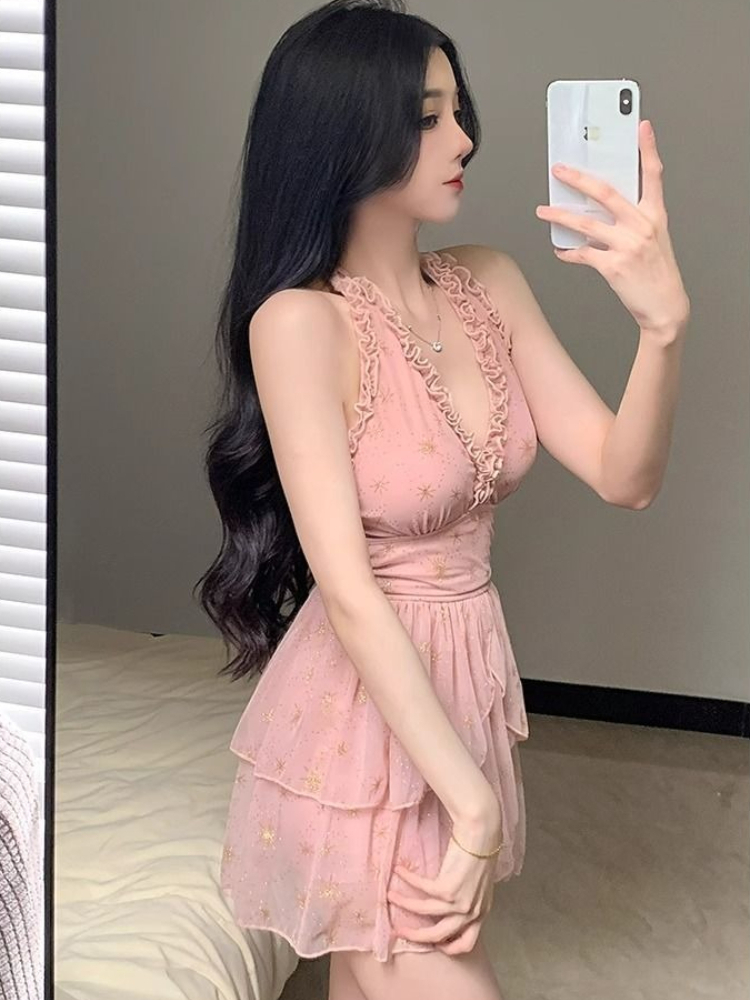 Women'S Fashion - ชุดว่ายน้ำวันพีซแบบกระโปรงสำหรับผู้หญิง รุ่นปี 2026 ช่วยเก็บหน้าท้อง แต่งระบายชายกระโปรง ทรงเข้ารูป