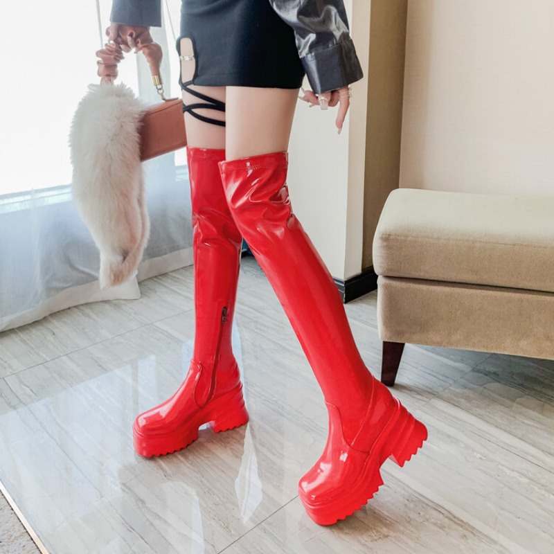 Women'S Fashion Riding Boots - รองเท้าบูทหุ้มข้อสูงสำหรับผู้หญิง รุ่นฤดูใบไม้ร่วง/ฤดูหนาว ปี 2026 แฟชั่นหัวมน พื้นเรียบ