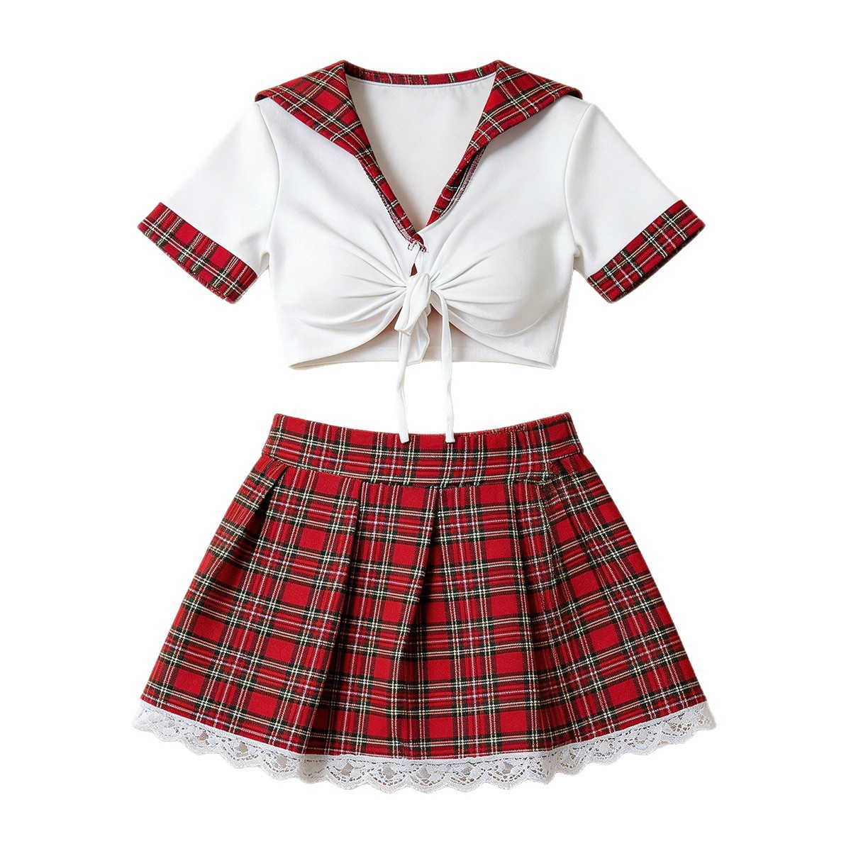 Women'S Fashion Line - ชุดชั้นในเซ็กซี่สีแดง ชุดนอนวาบหวิว ชุดคอสเพลย์นักเรียน ชุดชั้นในอีโรติก ชุดนอนบอดี้สูท