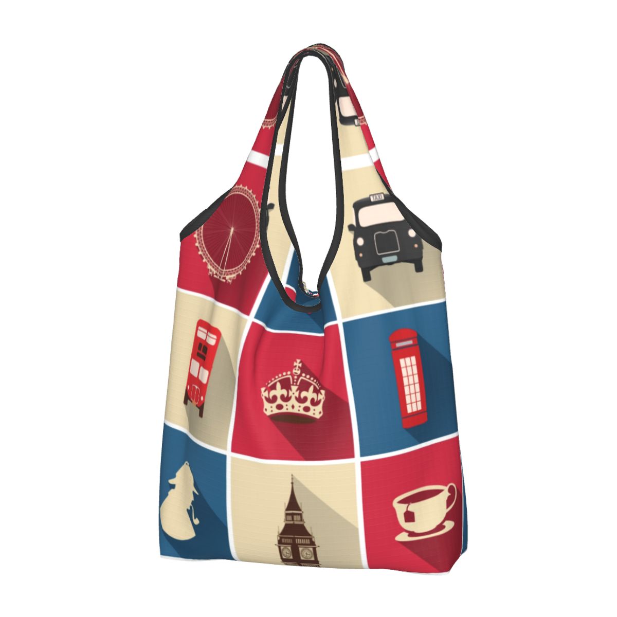 Women Fashion Uk - กระเป๋าสะพายไหล่ซื้อของชำลายธงอังกฤษแบบพกพาลายผ้าพันคอย้อนยุคแฟชั่นตามสั่ง