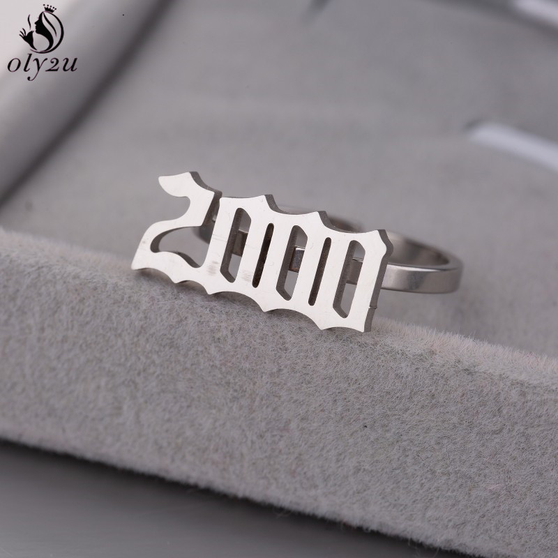 Women'S Fashion Year 2000 - โอเลย์ทู ปรับแต่งวันที่เกิด ปี หมายเลข แหวนสำหรับผู้หญิงผู้ชาย 1980