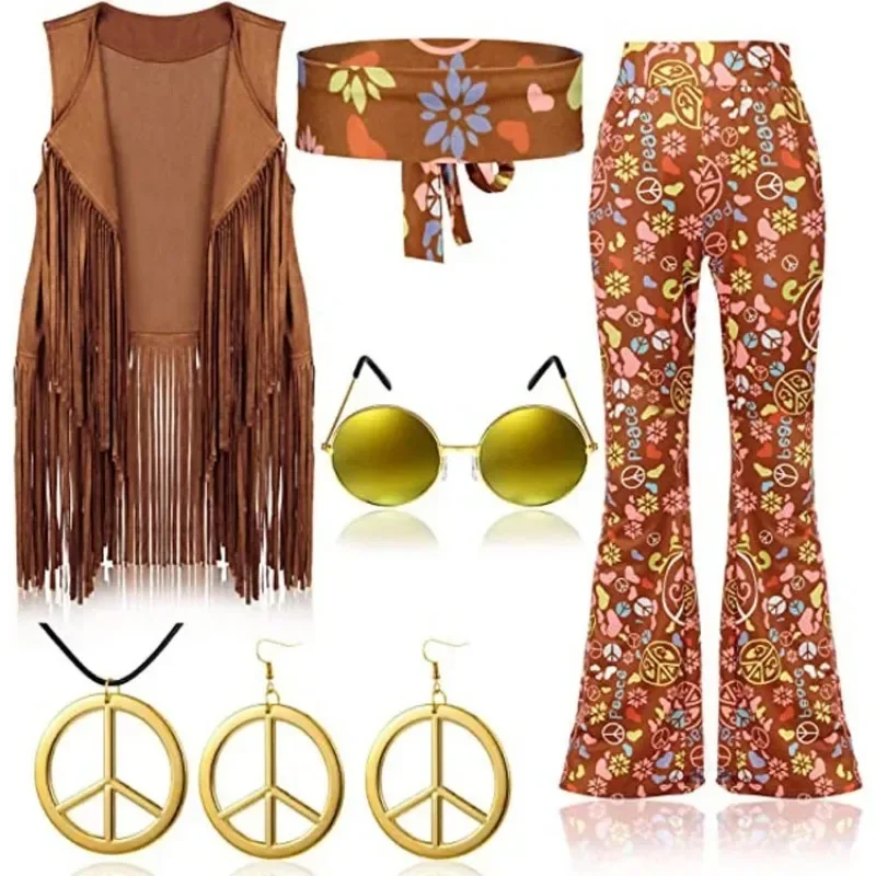 Women'S Fashion From The 70S - Hippie Disco 60s 70s คอสเพลย์เครื่องแต่งกายผู้หญิง Peace
