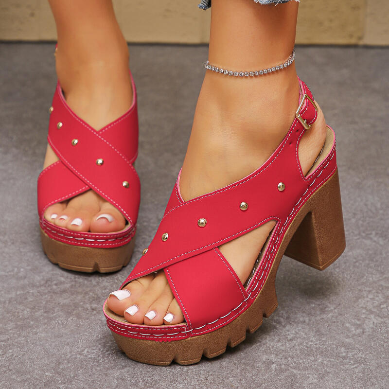 Women'S Fashion Spring Summer 2026 - รองเท้าส้นสูงแบบวินเทจ สายไขว้ สไตล์กลาดิเอเตอร์ สำหรับผู้หญิง ฤดูร้อน 2026