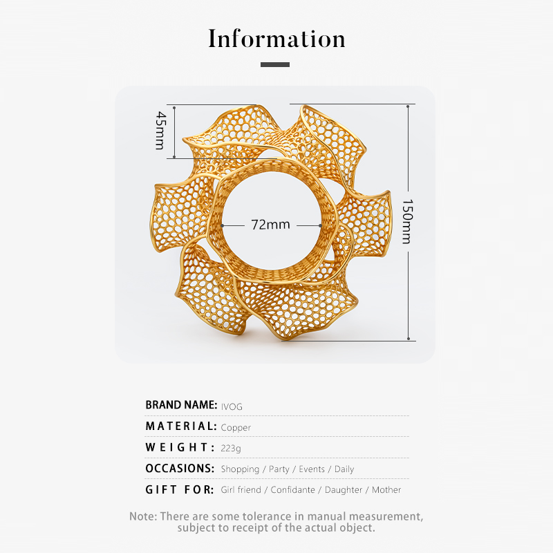 IVOG กำไลข้อมือสีทองดีไซน์กลีบ - Women'S Fashion Website บทวิจารณ์และราคา