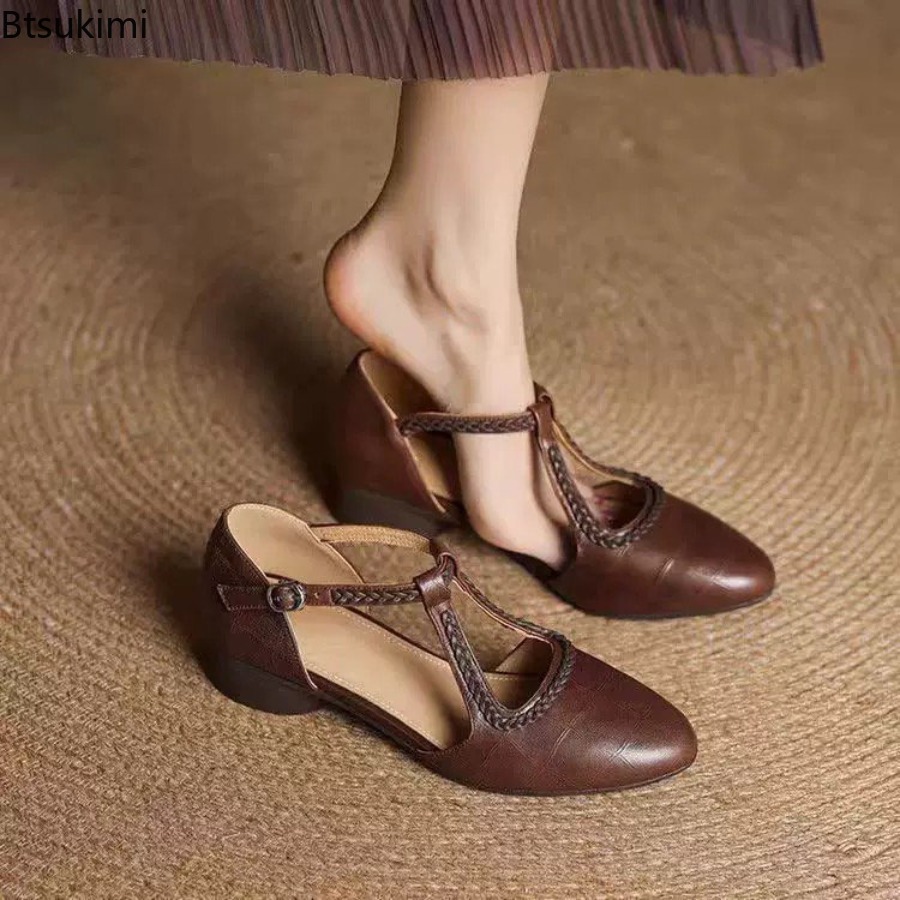 รองเท้าส้นหนาแบบสวมเปิดส้นสไตล - Women'S Fashion Sandals บทวิจารณ์และราคา