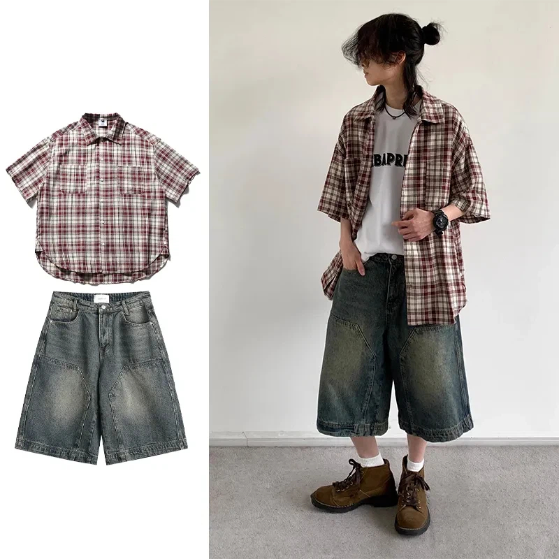 สไตล์วัยรุ่นญี่ปุ่นชายหญิงลายส - Denim Shorts Women บทวิจารณ์และราคา