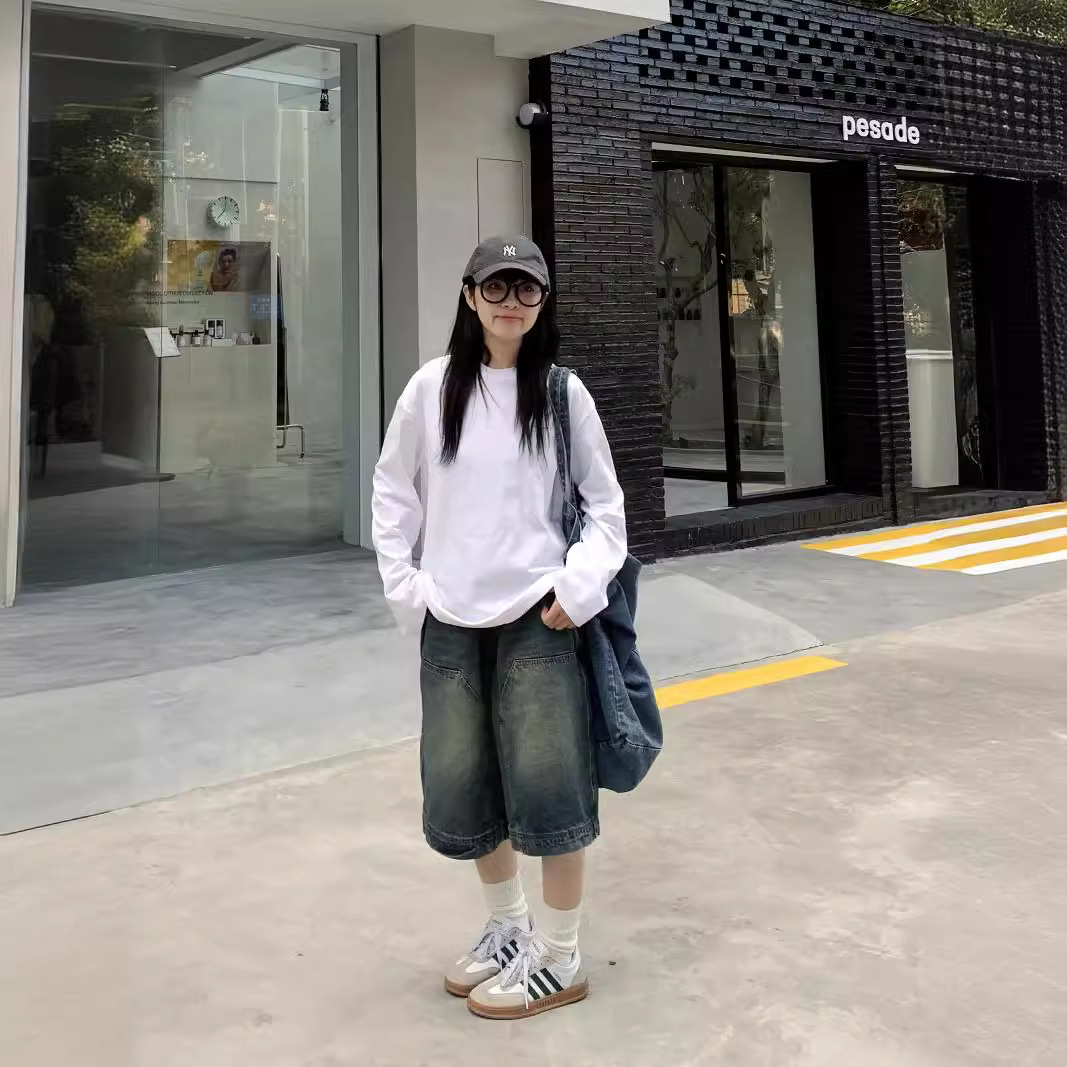 กางเกงยีนส์ขาสั้นทรงหลวมสไตล์ว - Denim Shorts Women บทวิจารณ์และราคา