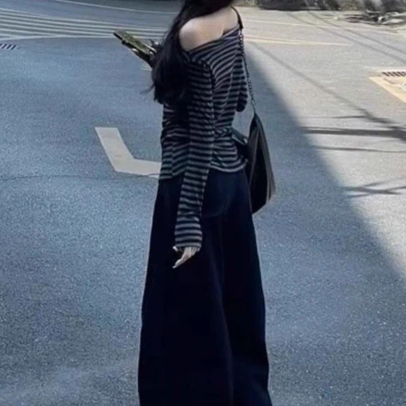 เสื้อผู้หญิงวินเทจลายทางเปิดไห - Off Shoulder Top บทวิจารณ์และราคา