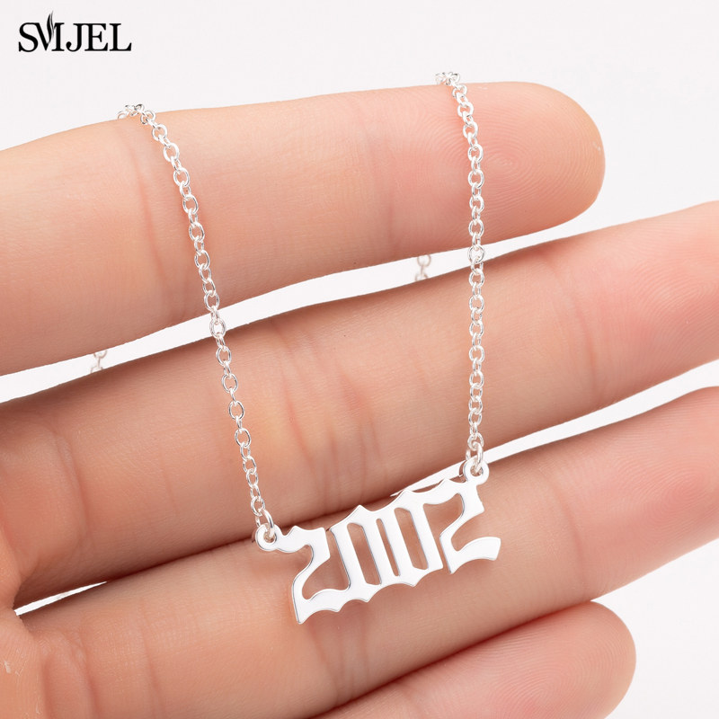 สร้อยคอเลขประจำปีเกิด สร้อยคอผ - Women'S Fashion Year 2000 บทวิจารณ์และราคา