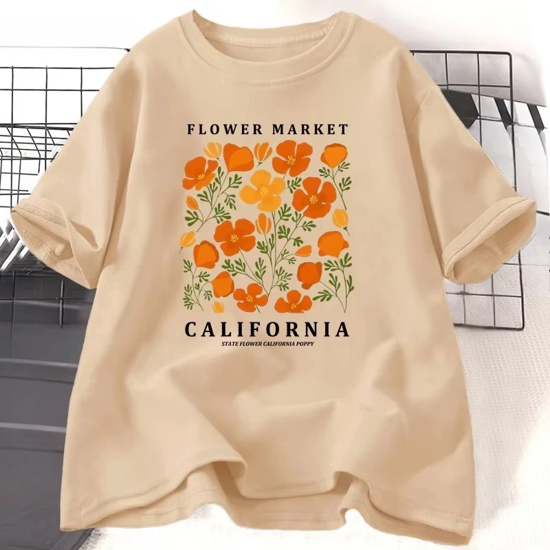 เสื้อยืดลายดอกไม้แคลิฟอร์เนีย  - Women'S Fashion Market Size บทวิจารณ์และราคา