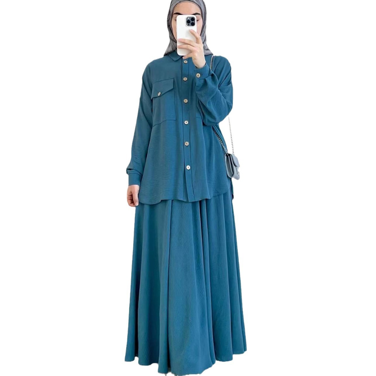 2 ชิ้นเสื้อแขนยาวและกระโปรงชุด - Turkey Women Fashion บทวิจารณ์และราคา
