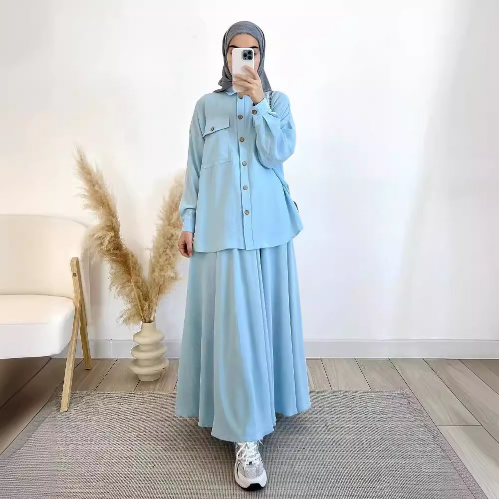 2 ชิ้นเสื้อแขนยาวและกระโปรงชุด - Turkey Women Fashion บทวิจารณ์และราคา