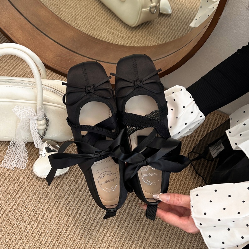 รองเท้าบัลเล่ต์แบบผูกเชือก สไต - Women'S Fashion Line บทวิจารณ์และราคา