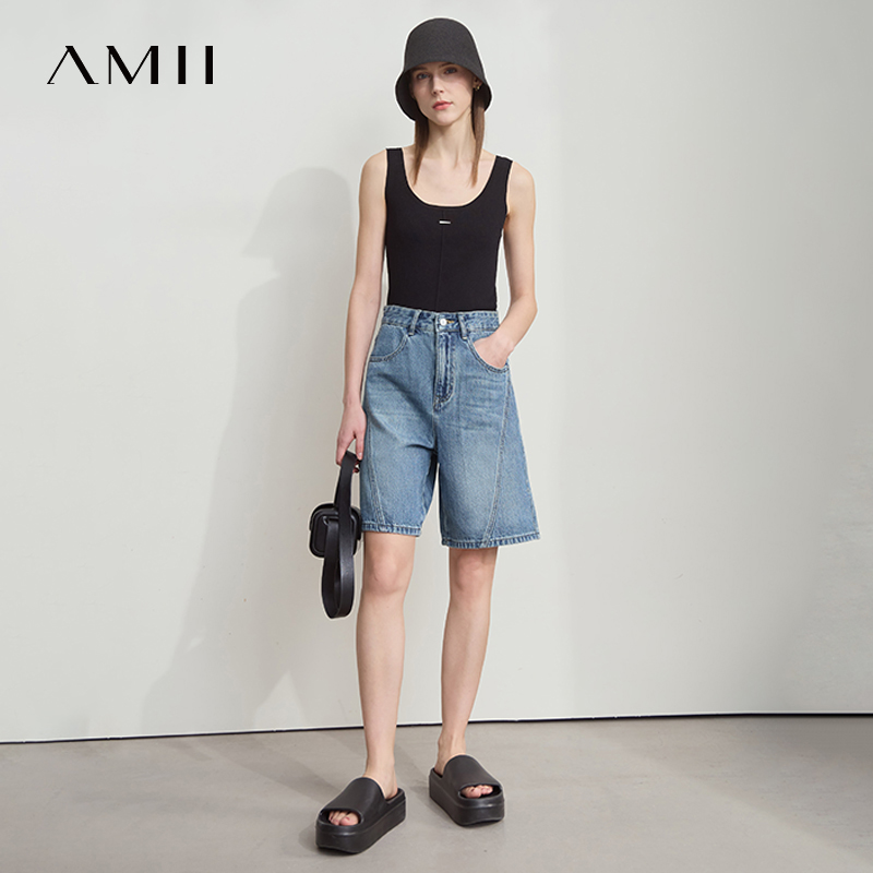 กางเกงยีนส์ขาสั้นผู้หญิง AMII  - Denim Shorts Women บทวิจารณ์และราคา