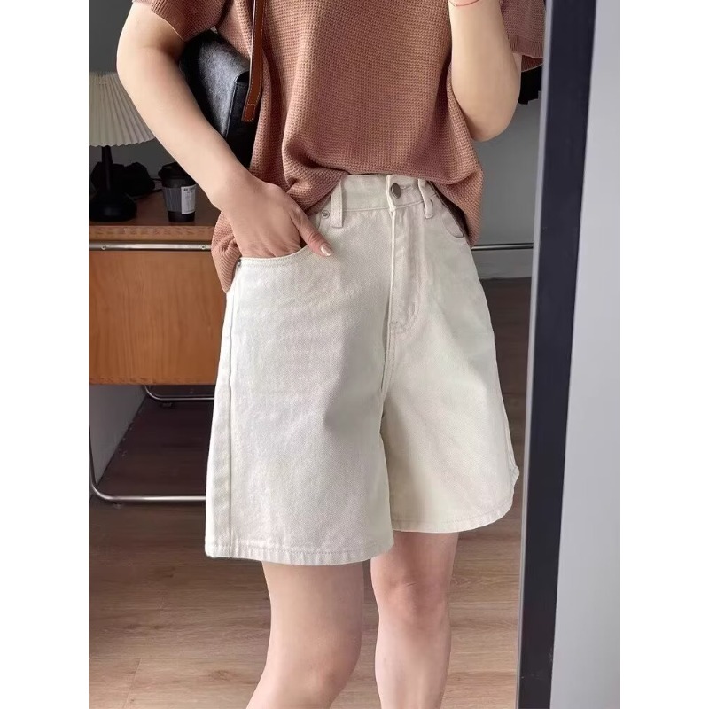 กางเกงยีนส์ขาสั้นผู้หญิง สีขาว - Denim Shorts Women บทวิจารณ์และราคา