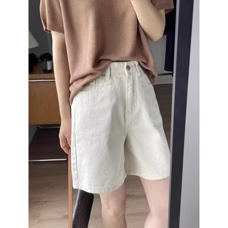 กางเกงยีนส์ขาสั้นผู้หญิง สีขาว - Denim Shorts Women บทวิจารณ์และราคา