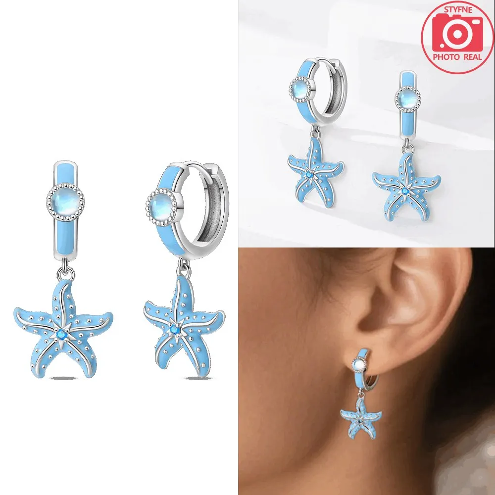 ต่างหูรูปปลาดาวสีเงินสีน้ำเงิน - Women'S Fashion Website บทวิจารณ์และราคา