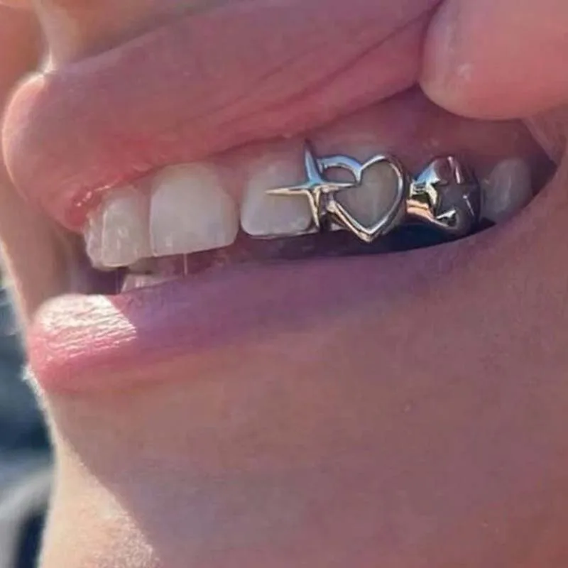 ฝาครอบฟันรูปหัวใจแบบพังก์ฮิปฮอ - Women'S Fashion Visor บทวิจารณ์และราคา