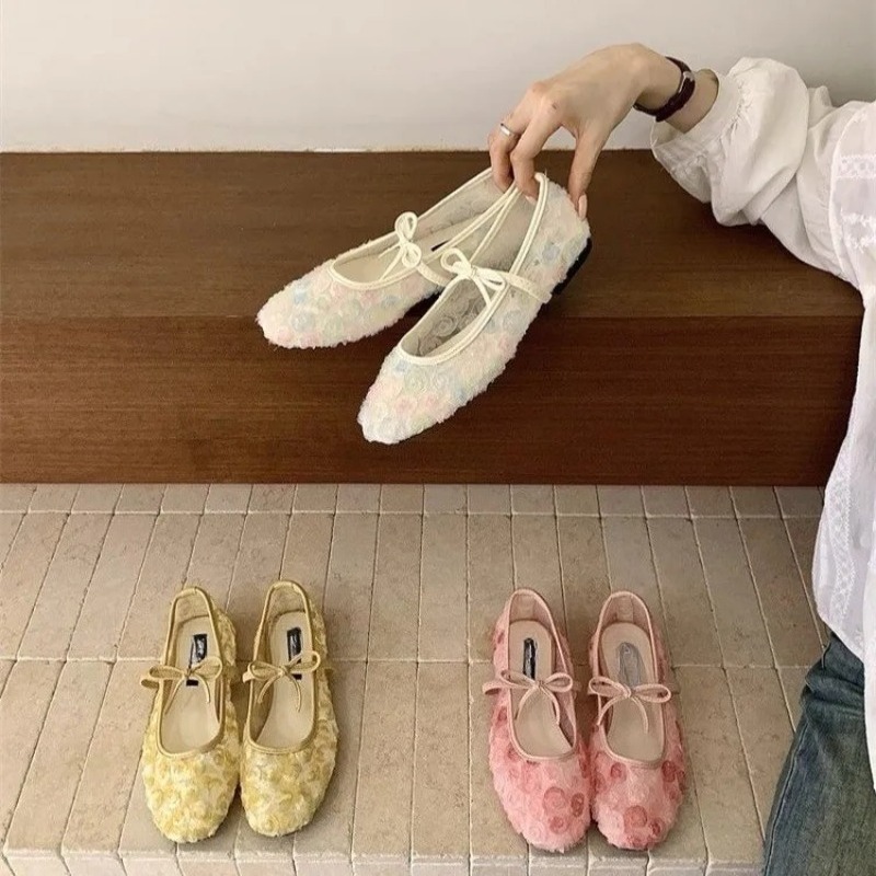 รองเท้าแมรี่เจนตาข่ายลายกุหลาบ - Women'S Fashion Spring Summer 2026 บทวิจารณ์และราคา
