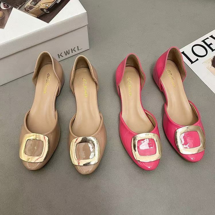 รองเท้าส้นเตี้ยแบบมีหัวเข็มขัด - Women'S Fashion Sandals บทวิจารณ์และราคา