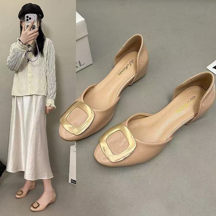 รองเท้าส้นเตี้ยแบบมีหัวเข็มขัด - Women'S Fashion Sandals บทวิจารณ์และราคา