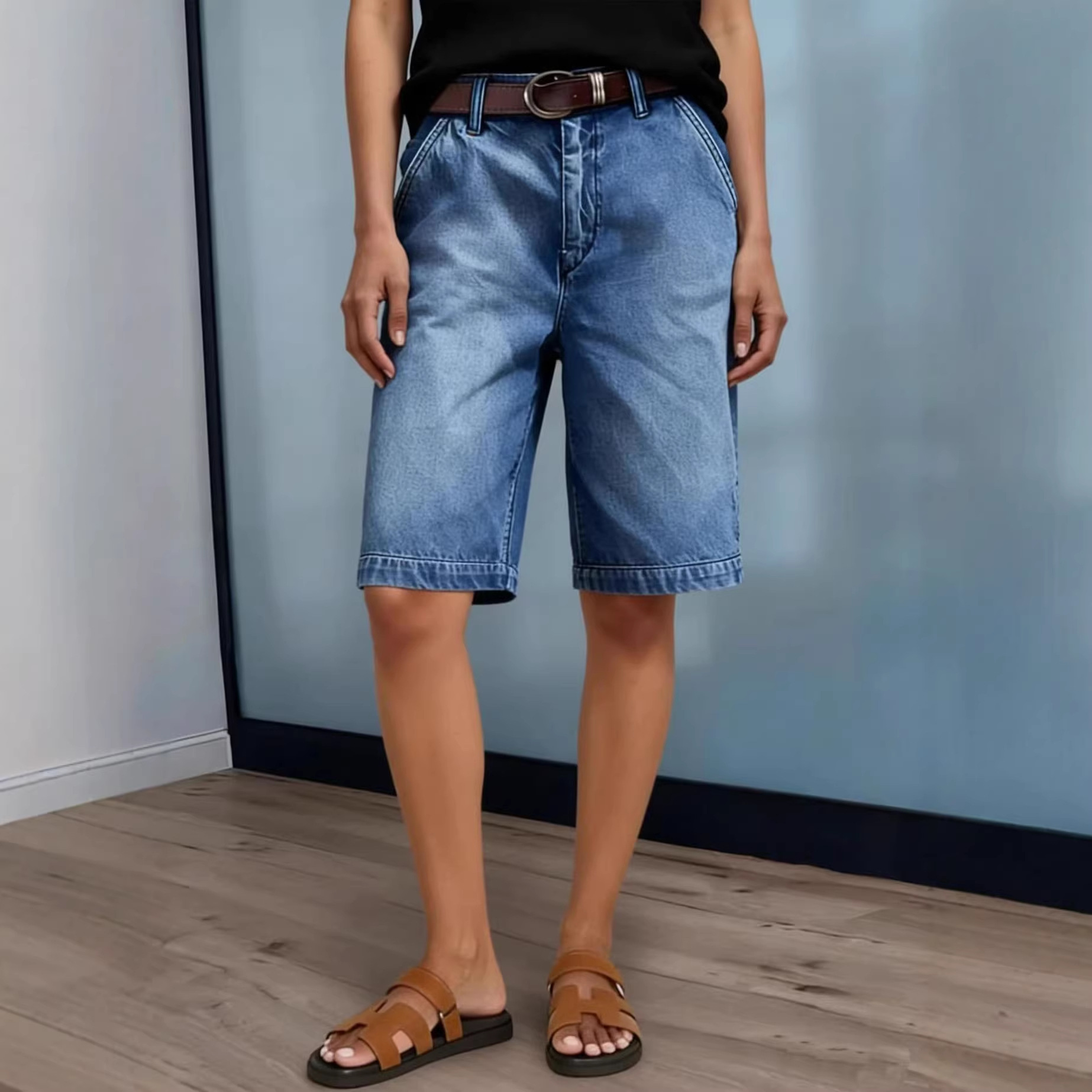 กางเกงยีนส์ขาสั้นผู้หญิง ความย - Denim Shorts Women บทวิจารณ์และราคา