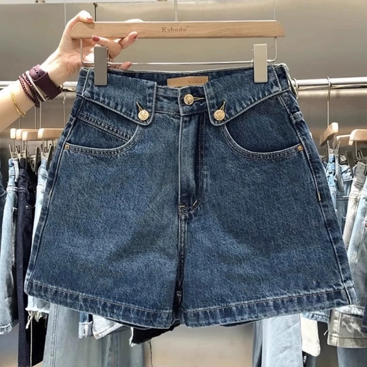 กางเกงยีนส์ขาสั้นทรงเอไลน์เอวส - Denim Shorts Women บทวิจารณ์และราคา