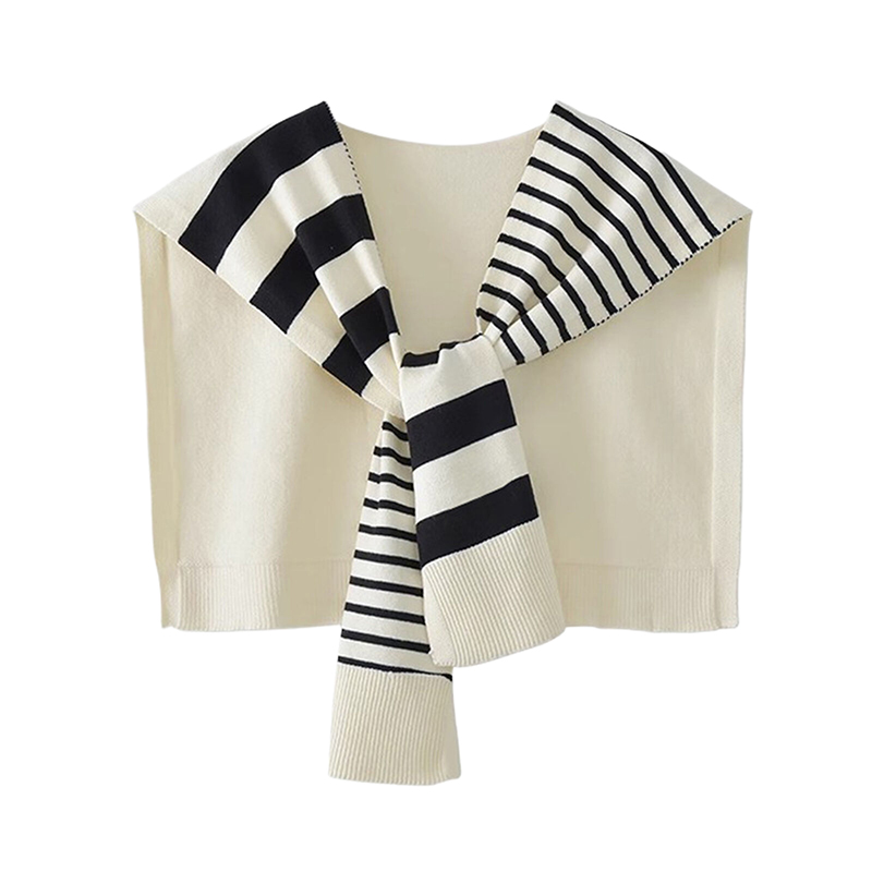 ผ้าคลุมไหล่ถักลายทางสีดำขาวแบบ - Women'S Fashion Website บทวิจารณ์และราคา